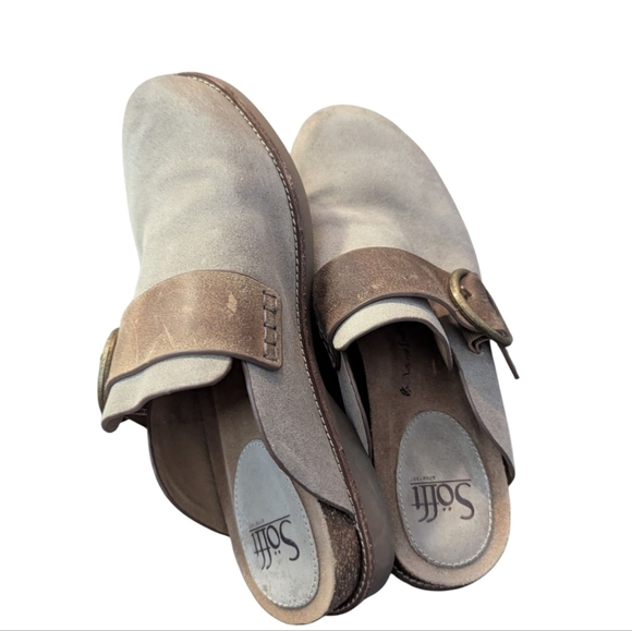 Söfft , Billie  Grey Suede Slip-On Clog , Size 9 - Picture 3 of 5